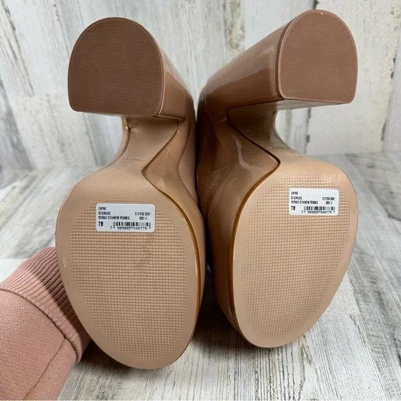 New Schutz Zayne Mary Jane Patent Platform Pump in Nude #201 - Picture 5 of 11